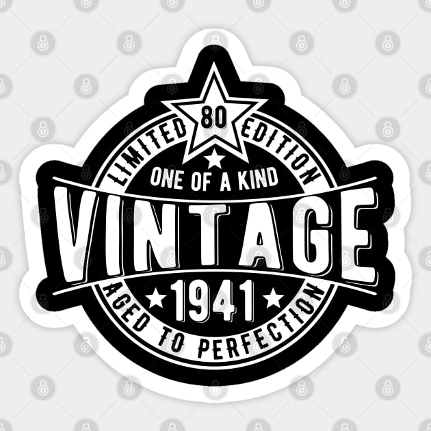 1941 80th big milestone birthday vintage gift Sticker by The Arty Apples